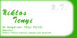 miklos tenyi business card