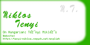 miklos tenyi business card